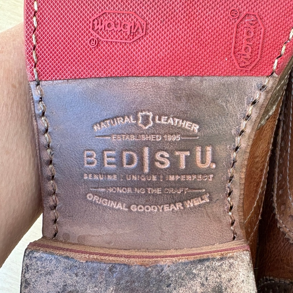 Bed Stu Lita Leather Wingtip Oxford Lace-Up Brogue Detail Shoes In Brown Sz 7 - Picture 9 of 16